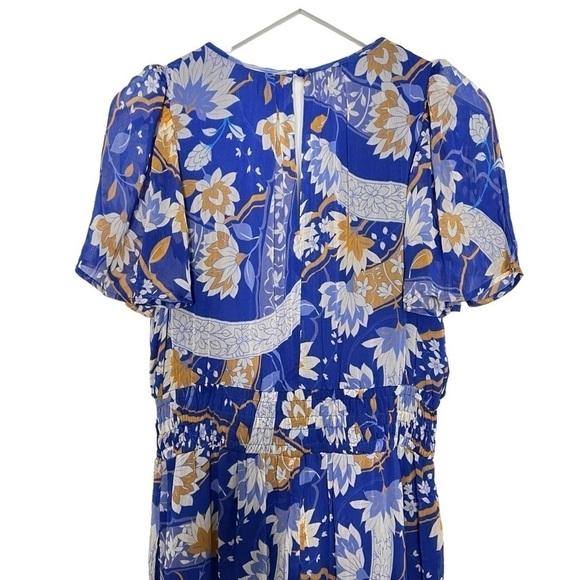 Anthropologie The Somerset Jumpsuit Chiffon Edition Blue Size S Tall NEW - Picture 14 of 16